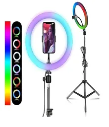 Aro De Luz Rgb Led Flash 33 Cm Fotografía Selfie + Trípode Color De La Estructura Negro 5