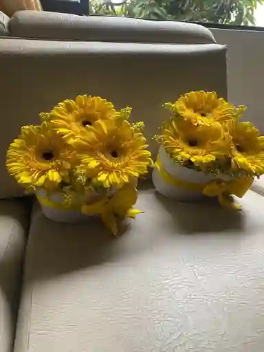 Caja Con Flores Amarillas