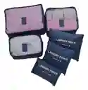 Kit Viajero X6 Unidades Organizador Color Azul Marino