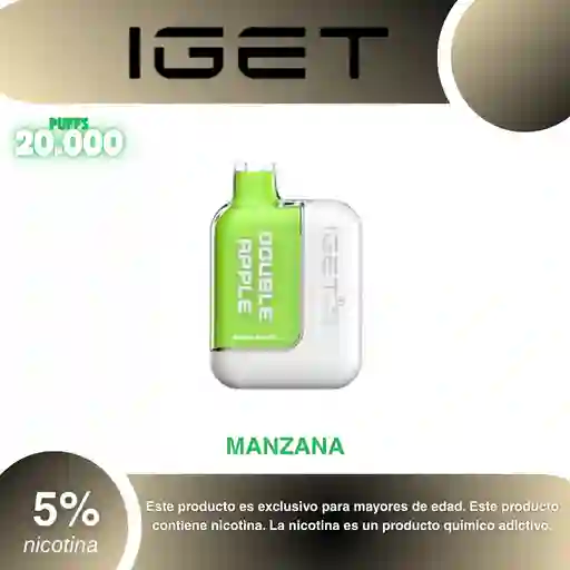 Vape Iget Bateria + Pod 20.000 Pufs, Double Apple 5%