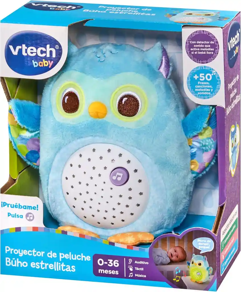 Juguete Bebe Proyector De Peluche Buho Luces Sonido Vtech