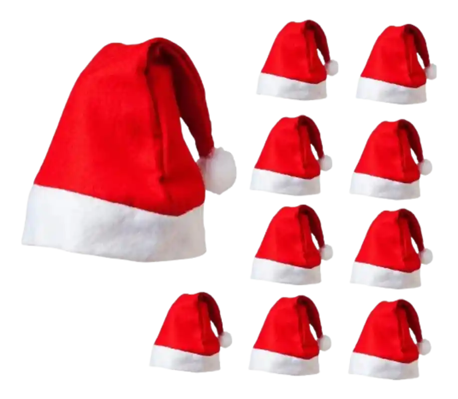 Gorro Navideño Navidad Economico Rojo 35 Cm X1 Und