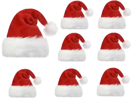 Gorro Felpa Terciopelo Navideño Navidad Rojo 45 Cm X1 Und