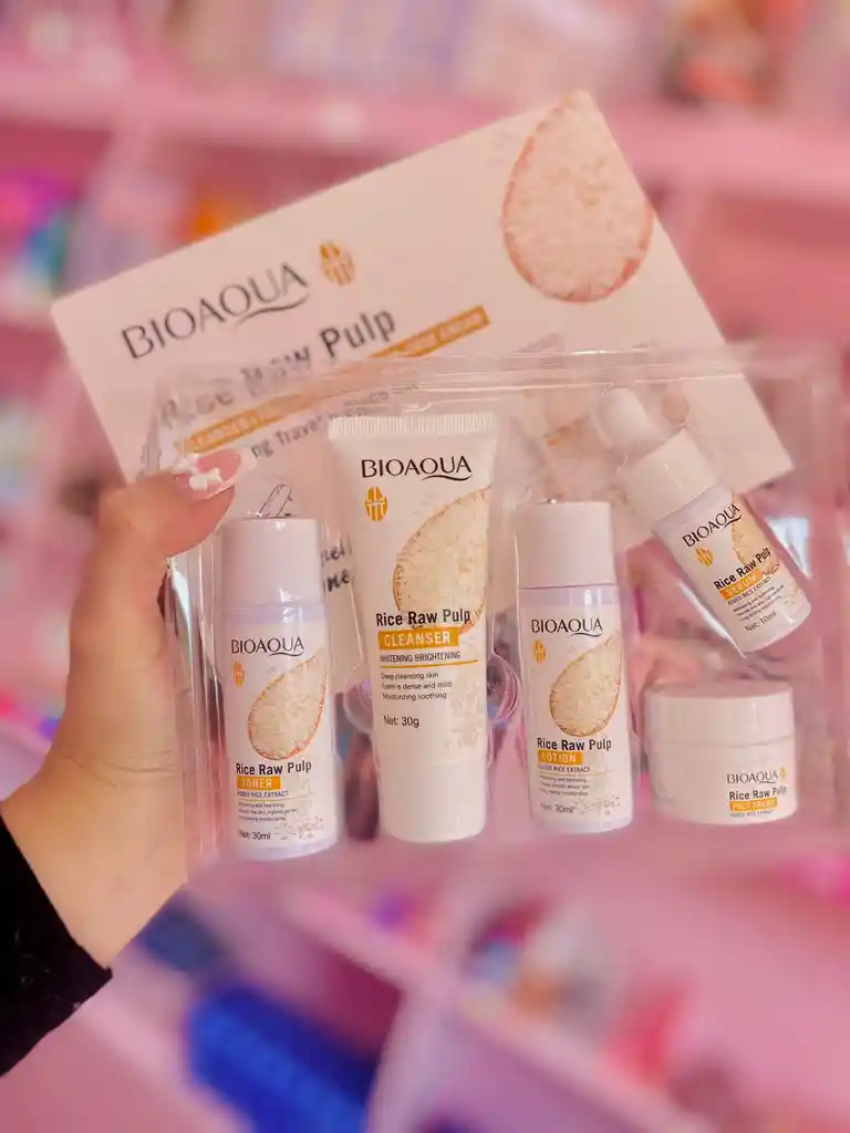 Amor Y Amistad 🌾 Kit Viajero De Arroz Bioaqua – Hidratación E Iluminación Al Instante ✨🍚