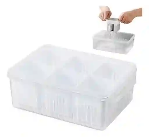 Recipiente Acrílico X6 Compartimentos Pequeño Contenedor Alimentos