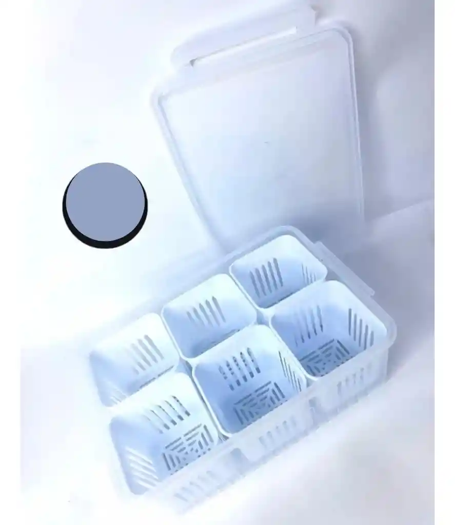Recipiente Acrílico X6 Compartimentos Pequeño Contenedor Alimentos