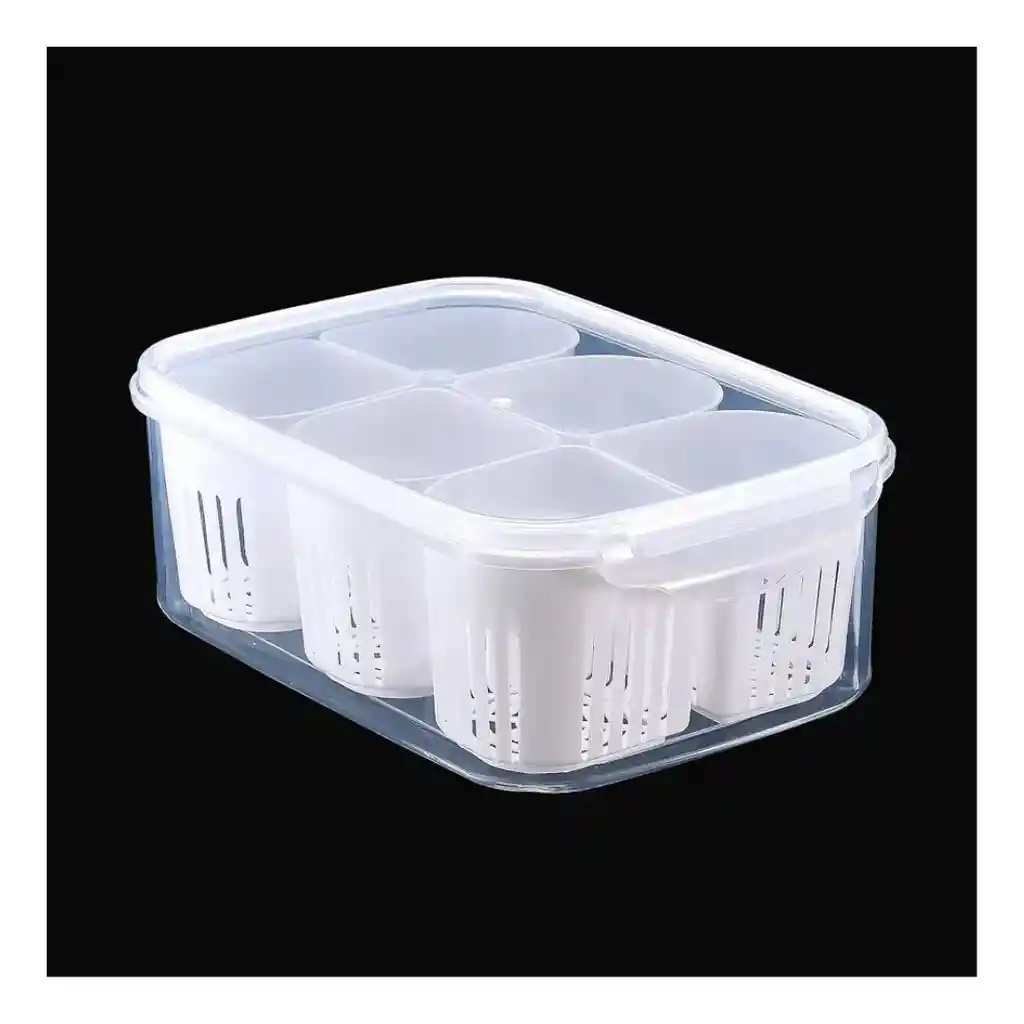 Recipiente Acrílico X6 Compartimentos Pequeño Contenedor Alimentos