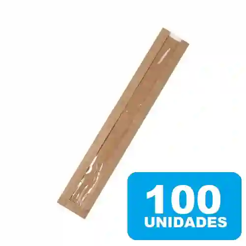 Bolsa Kraft Baguette / Pan Frances Con Ventana X 100und