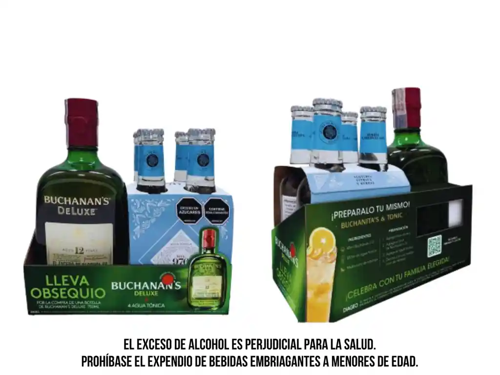 Buchanan's 12 Años + Gratis Four Pack Tónica Mil976