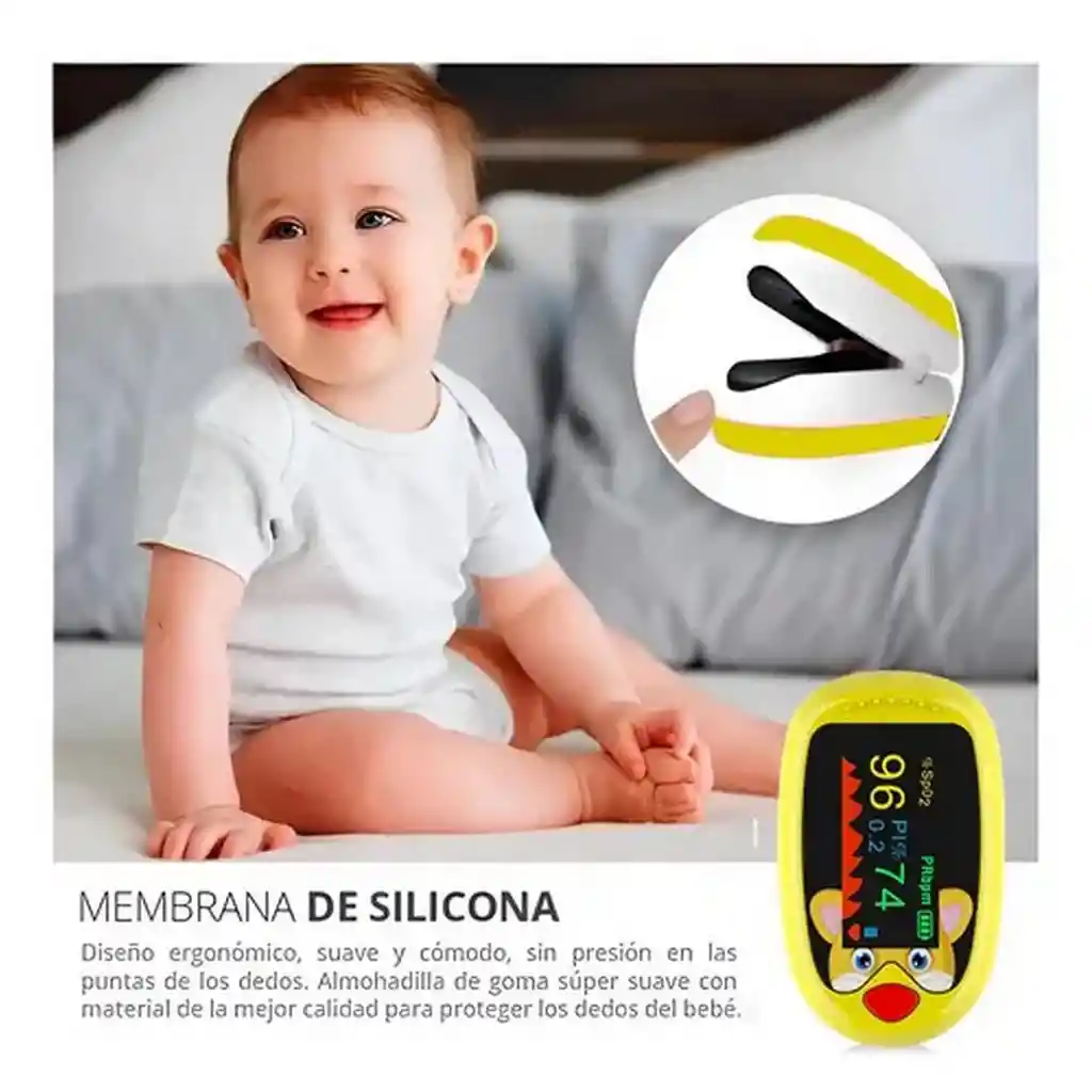 Oxímetro De Pulso Ritmo Cardiaco Para Bebes Niños Recargable