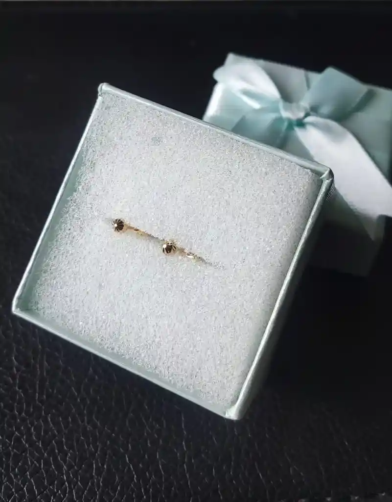 Topos De Oro Bola Diamantada De 3mm 06gms Oro 18 Kilates