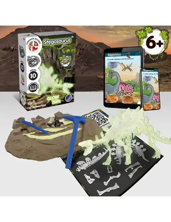 Kit Excavación Stegosaurus Brilla En La Oscuridad