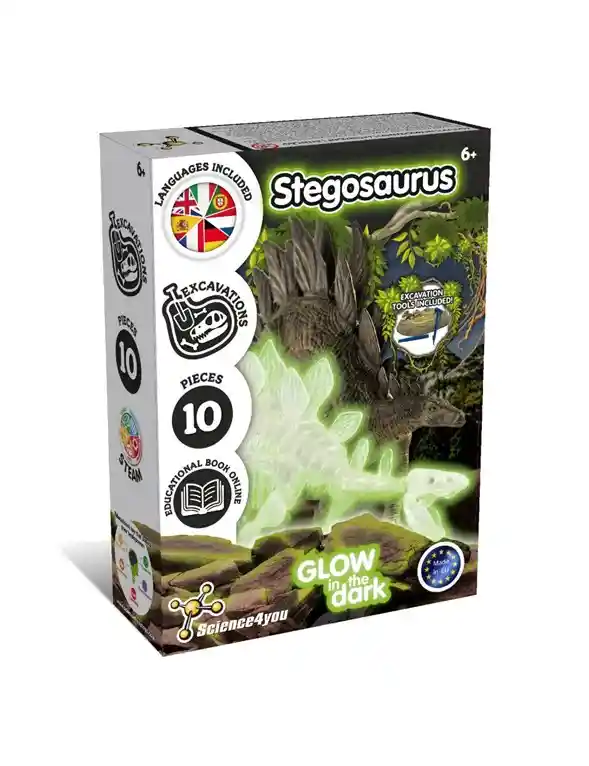 Kit Excavación Stegosaurus Brilla En La Oscuridad