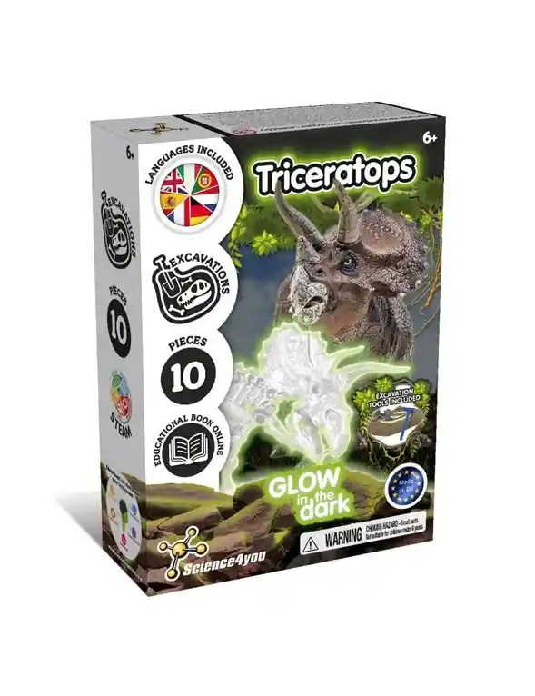 Kit Excavación Triceratops Brilla En La Oscuridad