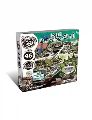 Excavacion Fosil 4 En 1 43 Piezas Glow In The Dark