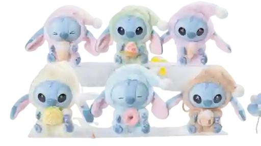 Labubu Peluche Muñeco Llavero Stitch Kawai Caja Sorpresa 7 Lindos Diseños