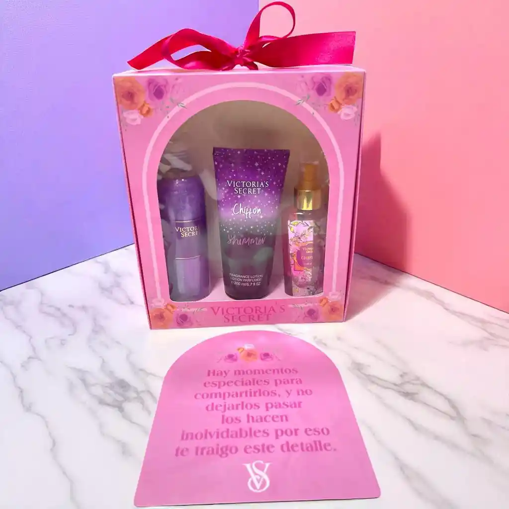 Estuche Regalo Victoria Secret 3 Piezas Splash Crema Tarjeta