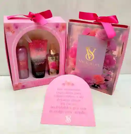 Estuche Regalo Victoria Secret 3 Piezas Splash Crema Tarjeta