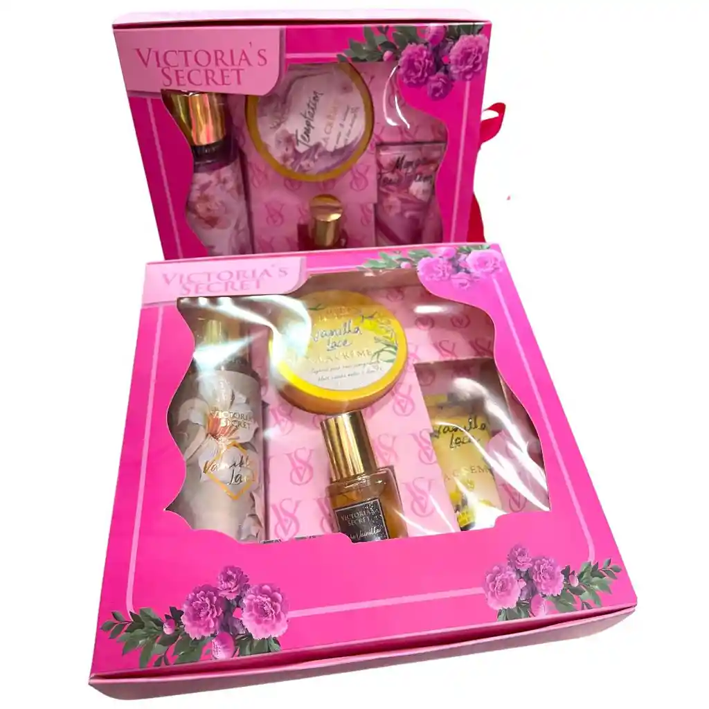 Estuche Victoria Secret 4 Piezas Crema Mantequilla Splash