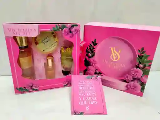 Estuche Victoria Secret 4 Piezas Crema Mantequilla Splash