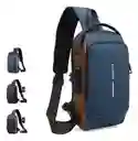 Mochila Impermeable Antirrobo Jutang Para Hombre Con Carga Usb Oro Azul