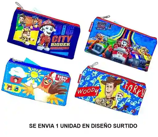 Cartuchera Para Niño 1 Bolsillo Personajes Primavera