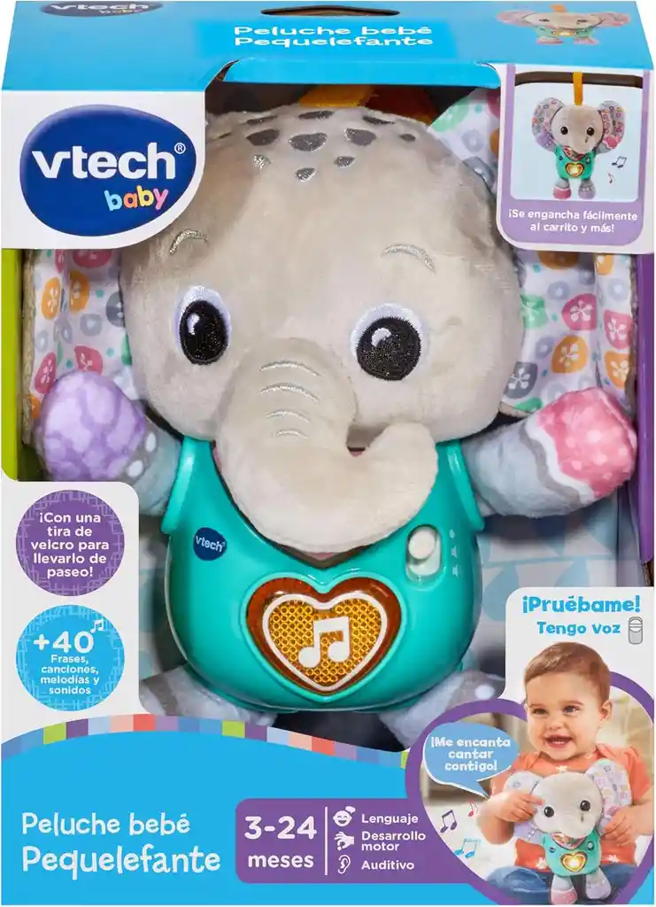 Juguete Interactivo Bebé Peluche Elefante Luces Sonido Tvech