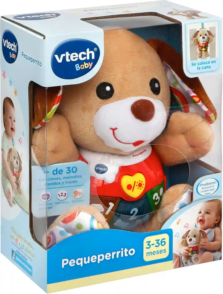 Juguete Interactivo Bebé Peluche Perrito Luces Sonido Tvech