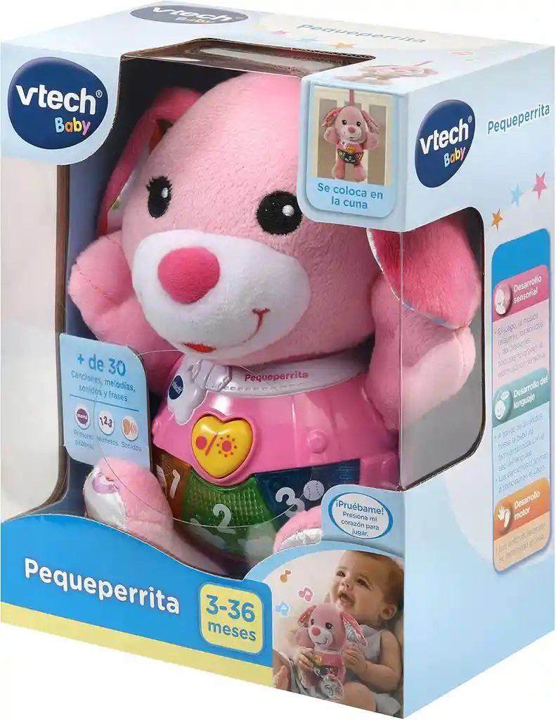 Juguete Interactivo Bebé Peluche Perrita Luces Sonido Tvech