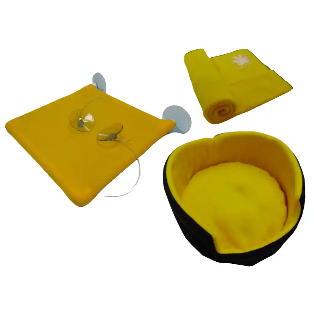 Cama Hamaca Vidrio Mas Cama Grande Mas Cobija Grande Amarillo