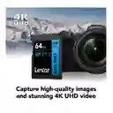 Tarjeta De Memoria Sd Lexar 800x Pro V30 4k 64gb 150mb/s