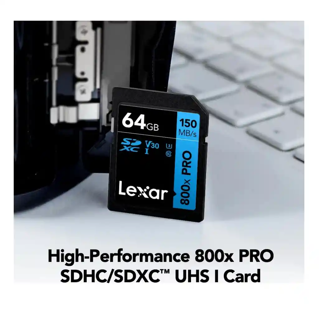 Tarjeta De Memoria Sd Lexar 800x Pro V30 4k 64gb 150mb/s