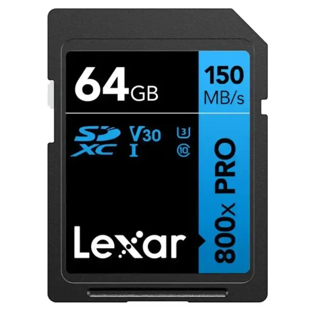 Tarjeta De Memoria Sd Lexar 800x Pro V30 4k 64gb 150mb/s
