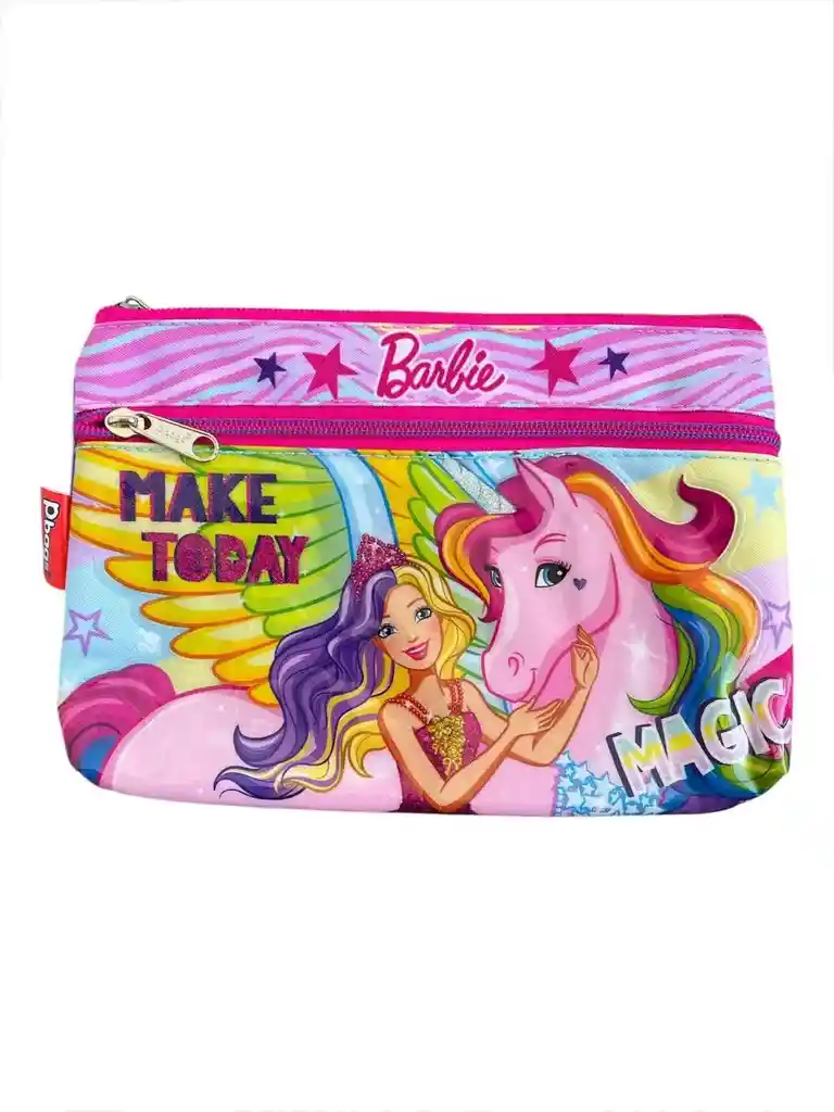 Cartuchera Para Niña 2 Bolsillos Barbie Primavera