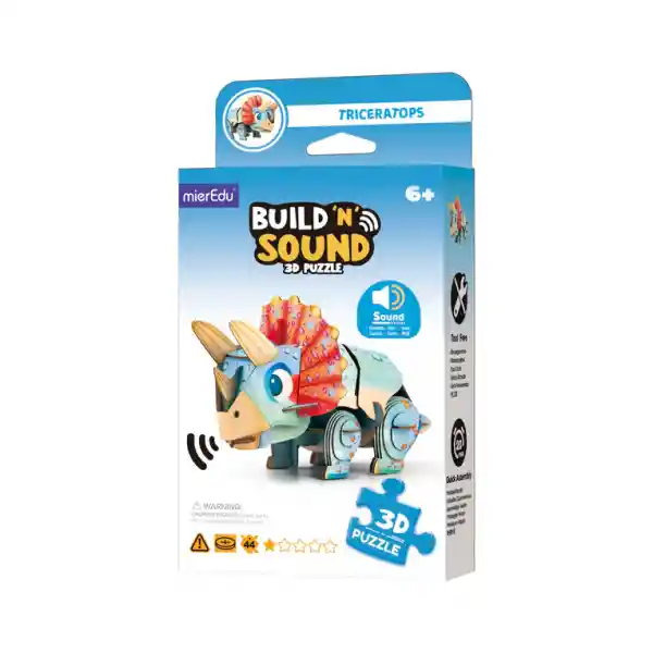 Rompecabezas 3d Triceratops Con Sonido