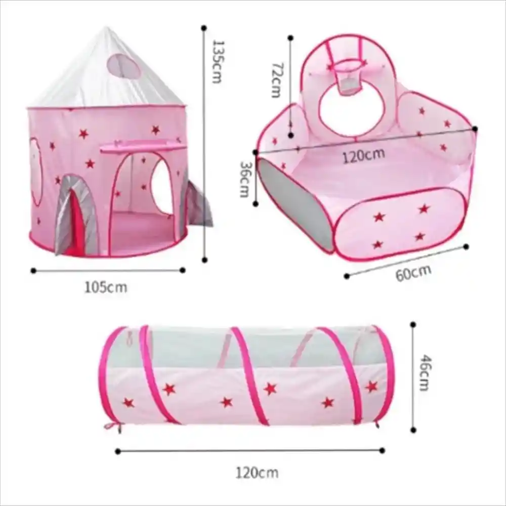 Carpa Castillo Tunel Para Niña Infantil