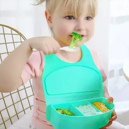 Babero Para Niños Tipo Plato En Silicona