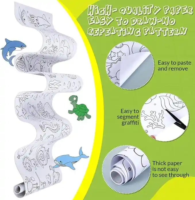 Rollo De Papel De Dibujo Para Colorear Pintar Para Niños