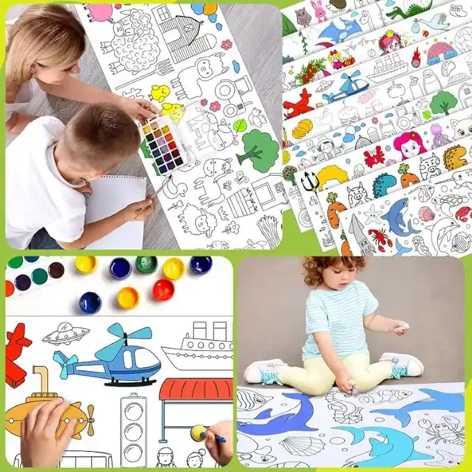 Rollo De Papel De Dibujo Para Colorear Pintar Para Niños