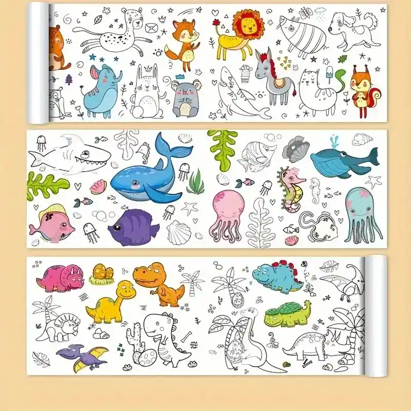Rollo De Papel De Dibujo Para Colorear Pintar Para Niños