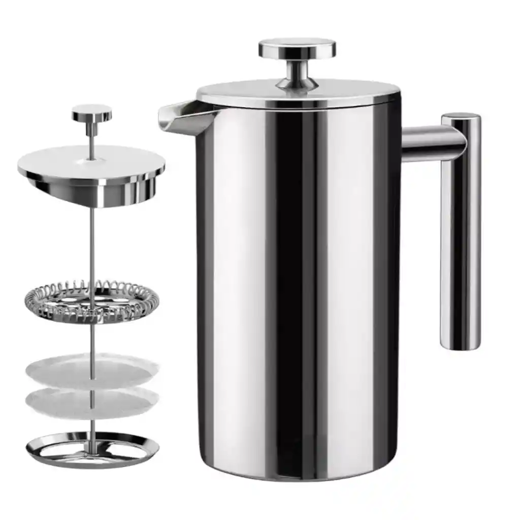 Cafetera Prensa Francesa En Acero Inoxidable 1000 Ml