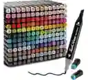 Marcadores Doble Punta Plumones Punta Pincel 168 Colores