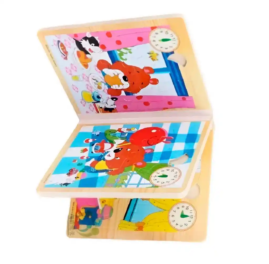 Libro Rompecabezas Tematico Madera Juguete Aprendizaje Niños