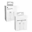 2 Und Cable Iphone Usb C A Lightning De 1 Metro + Cable 2 Metro Calidad 1.1 Iphone