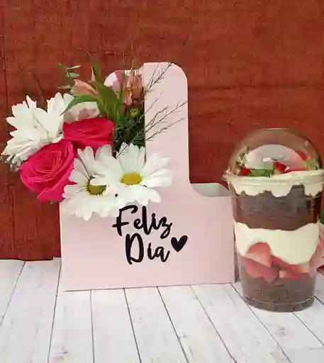 Box Flores Y Cup Cake