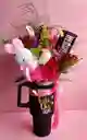 Vaso Termo Acero Inoxidable Flores