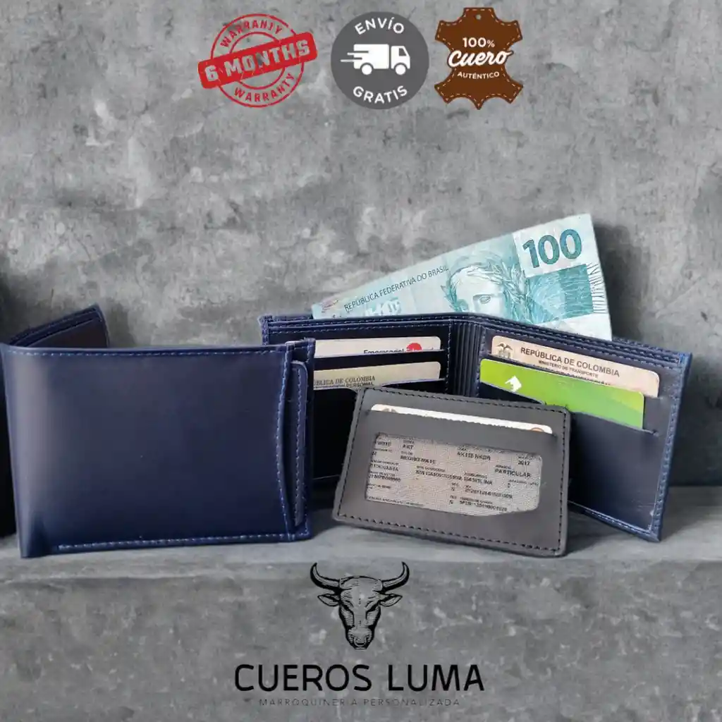 Billetera Tarjetero Azul