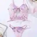 Conjunto Bordado Floral Rosa Hermoso,