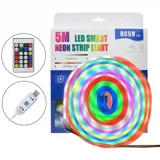 Cinta Led Usb Ritmica Bluetooth Resistente Al Agua 5mts