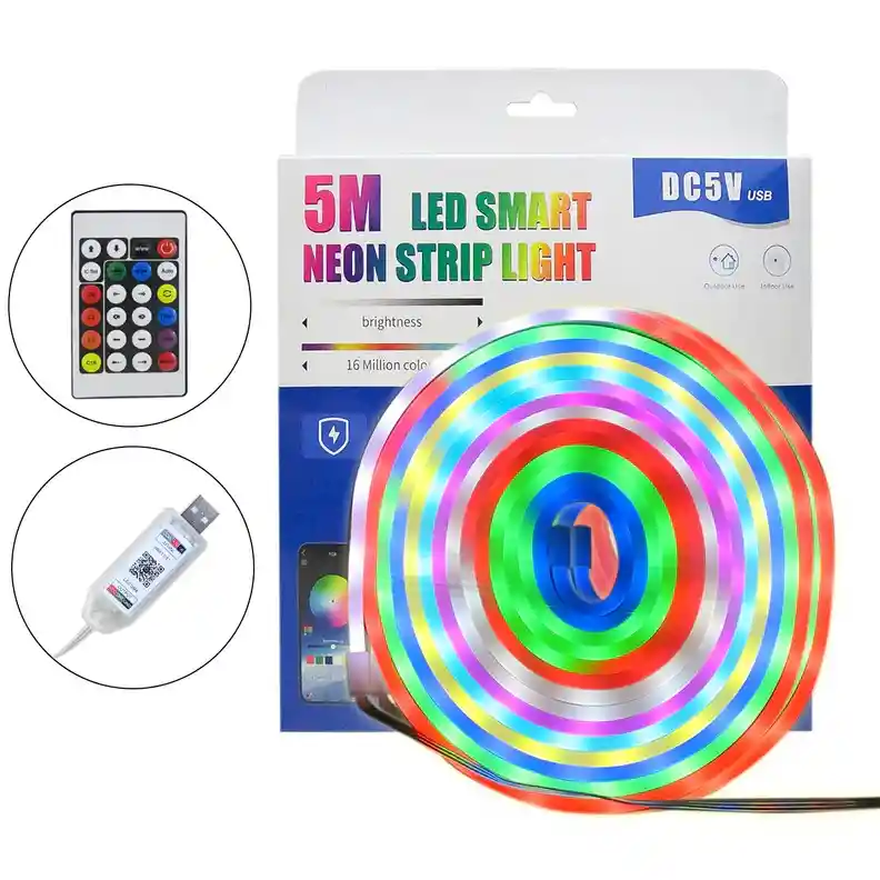 Cinta Led Usb Ritmica Bluetooth Resistente Al Agua 5mts
